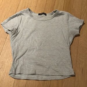 Brandy Melville Ashlyn Tee Grey Stripes